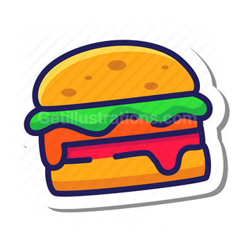 hamburger, burger, meal, dinner, take out