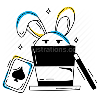 bunny, rabbit, reveal, product, release, magic, hat, card, magician, trick