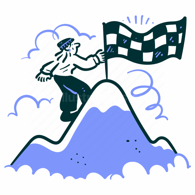 accomplishment, race, flag, mountain, top, woman