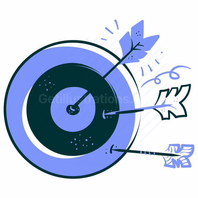 accomplishment, target, arrow, goal, bullseye