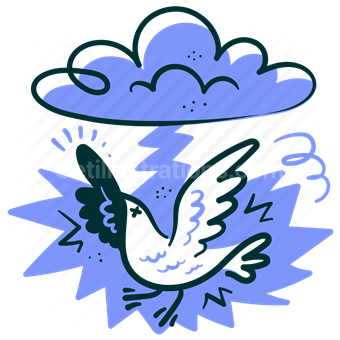 bird, animal, cloud, lightening, electricity, storm