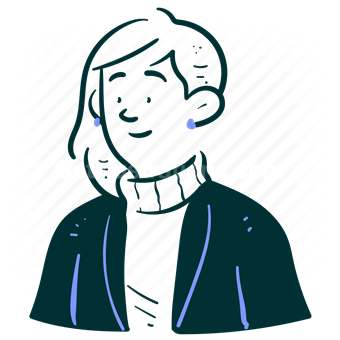 avatar, character, people, person, female, woman, girl, sweater, blazer