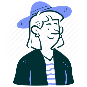 avatar, character, people, person, hat, female, girl, woman, jacket, shirt