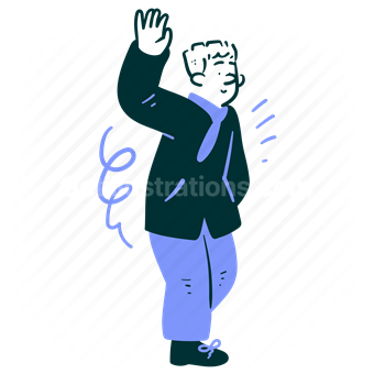 avatar, walking, man, male, boy, scarf, jacket, wave, waving