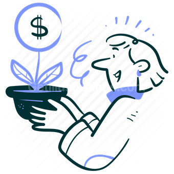 startup, investment, grow, growth, plant, dollar, money, woman