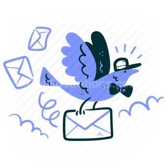 bird, animal, envelope, email, mail, delivery, shipping