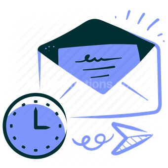 time, timed, timer, envelope, email, mail, message