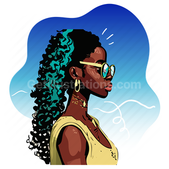 woman, people, person, african, curly, hair, sunglasses