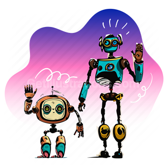 robots, robotics, tech, invention, greeting, wave, waving, robot