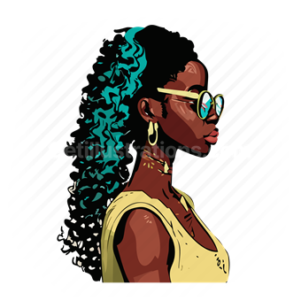 woman, people, person, african, curly, hair, sunglasses