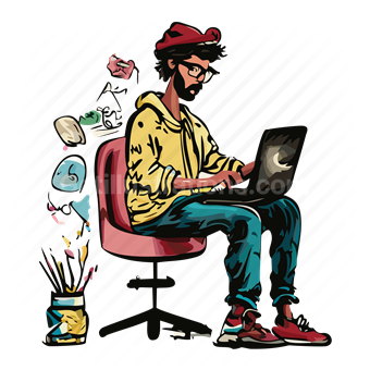 tasks, design, man, people, person, laptop, computer, office, workspace
