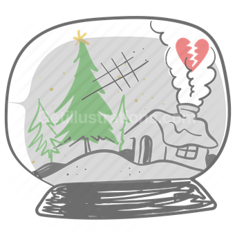 winter scene, snow globe, holidays, festive, cozy, warm, whimsical