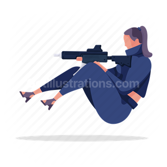 woman, shoot, gun, weapon, violence