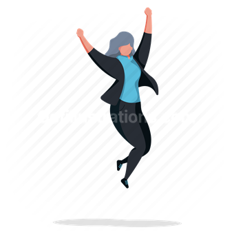 woman, business, jump, celebrate