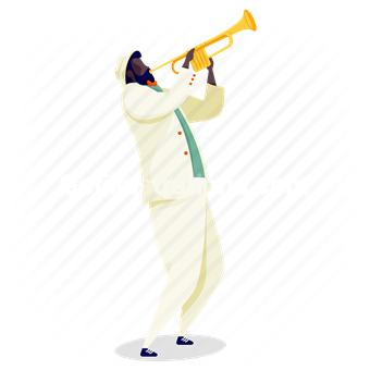 man, trumpet, musician, play