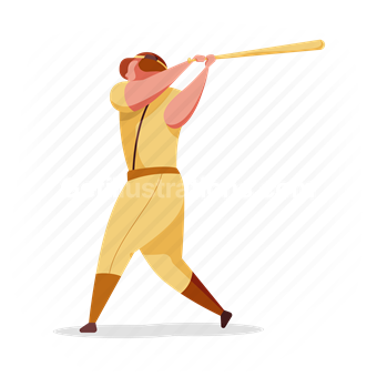 man, bat, baseball, game, sport