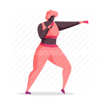 punch, woman, sport, martial art, boxing