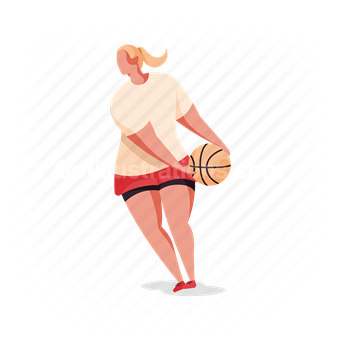 woman, basketball, ball, sport