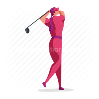 woman, golf, sport, game