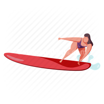 woman, surf, surfing, surfboard, sport