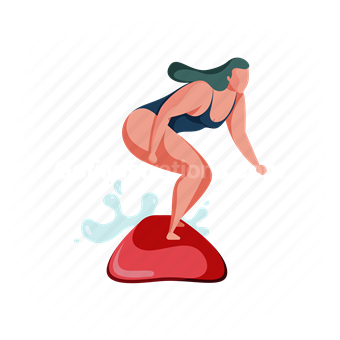 woman, surfing, surfboard, sport, activity