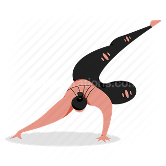 woman, workout, yoga, pose, stretch