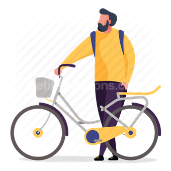 man, bike, bicycle, transport