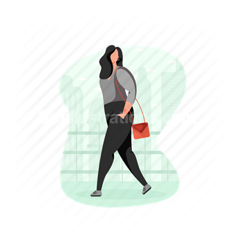 woman, handbag, female, person