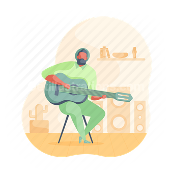 guitar, player, musician, man