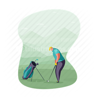 golf, golfing, man, activity, hobby