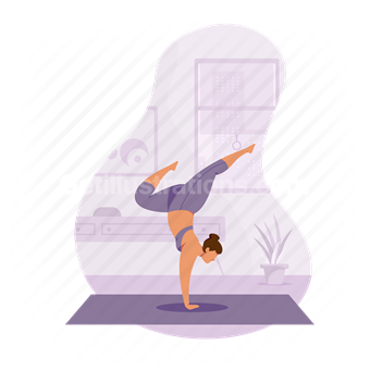 handstand, yoga, meditation, woman