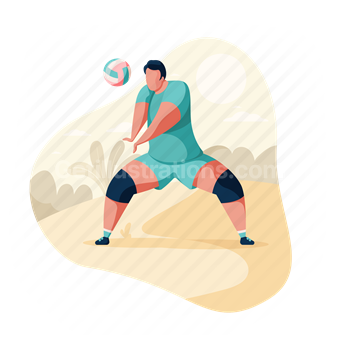 volleyball, player, man, sport, activity