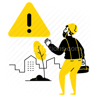 construction, sign, warning, danger, prohibited, man, people, worker