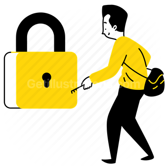 protection, safety, lock, padlock, key, password, login, man, people