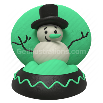 Snowman, Holiday, Winter, Festive, Vector illustration