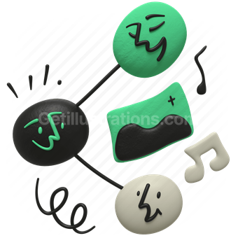 Music and Entertainment, Sound, Emoji, Vector illustration