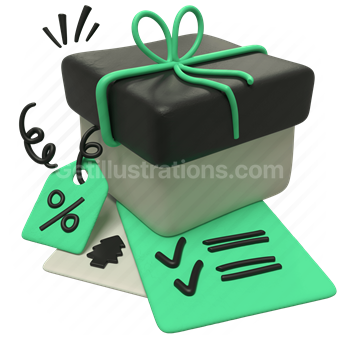 Shopping and Retail, Gift Wrapping, Discount, Vector illustration