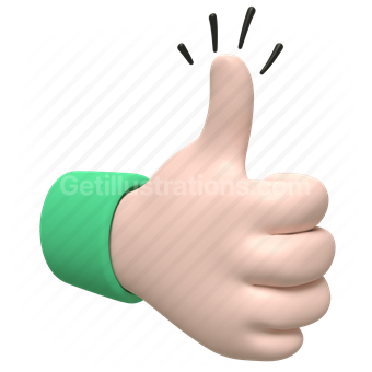 Like, Thumbs up, Positive feedback, Vector illustration