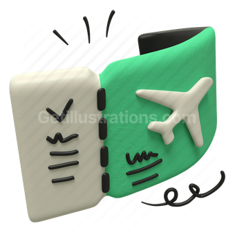 Travel and adventure, Navigation and location, Airline ticket, Vector illustration