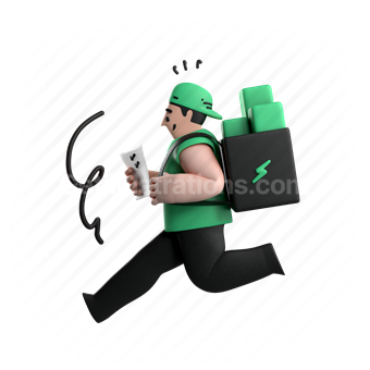 delivery, man, shipping, box, package, paper