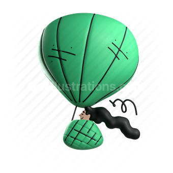 hot air balloon, flight, fly, woman, travel, transport