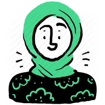 avatar, character, people, person, account, user, woman, hijab, muslim