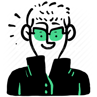 character, avatar, user, account, profile, people, man, blond, glasses