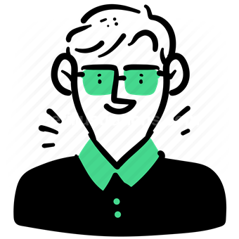character, user, profile, account, avatar, people, man, blond, glasses