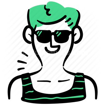 character, user, profile, account, avatar, people, man, sunglasses