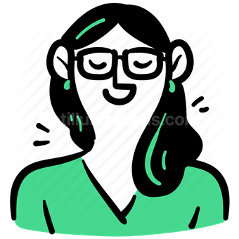 character, user, profile, account, avatar, people, woman, glasses