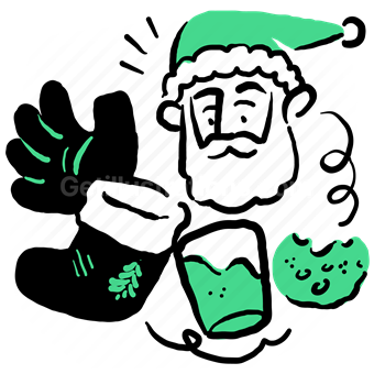 christmas, holiday, occasion, santa, sock, milk, stocking, cookies