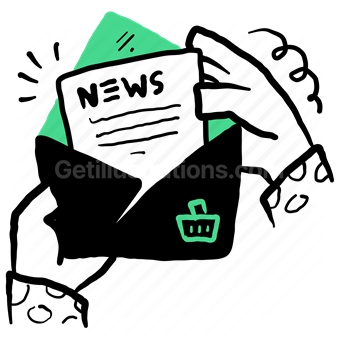 email, newsletter, news, message, document, letter, hand, gesture