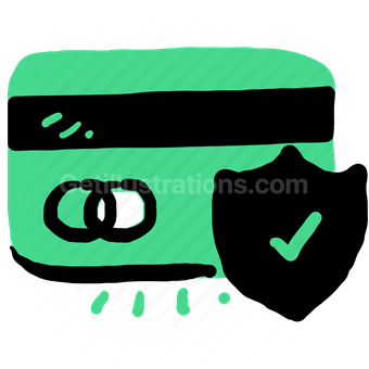 credit, debit, card, protection, security, shield, checkmark