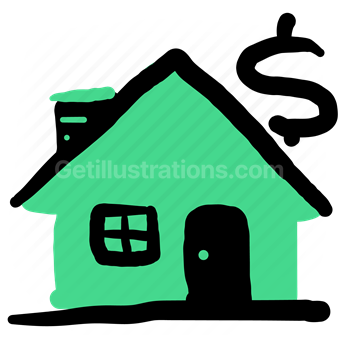 dollar, mortgage, money, payment, house, home